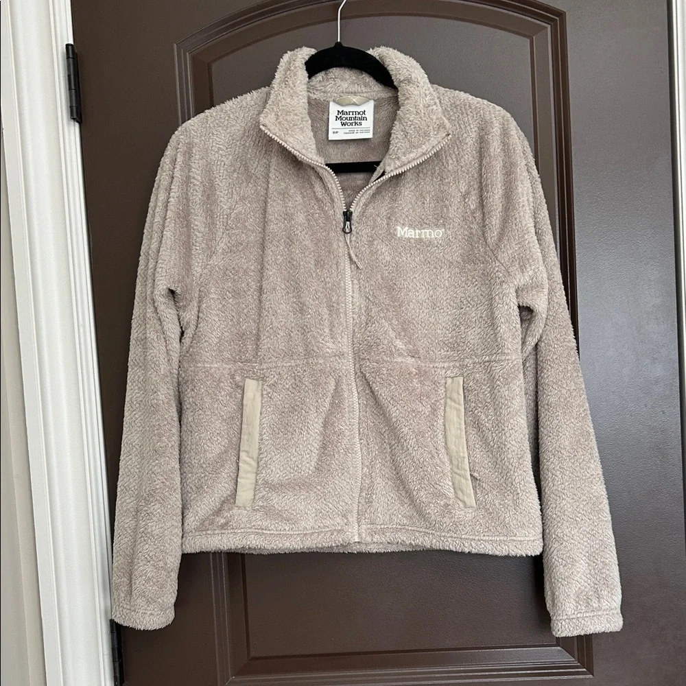 Marmot Women’s Cream Sherpa Fleece Jacket Full Zip Size S - Picture 1 of 5